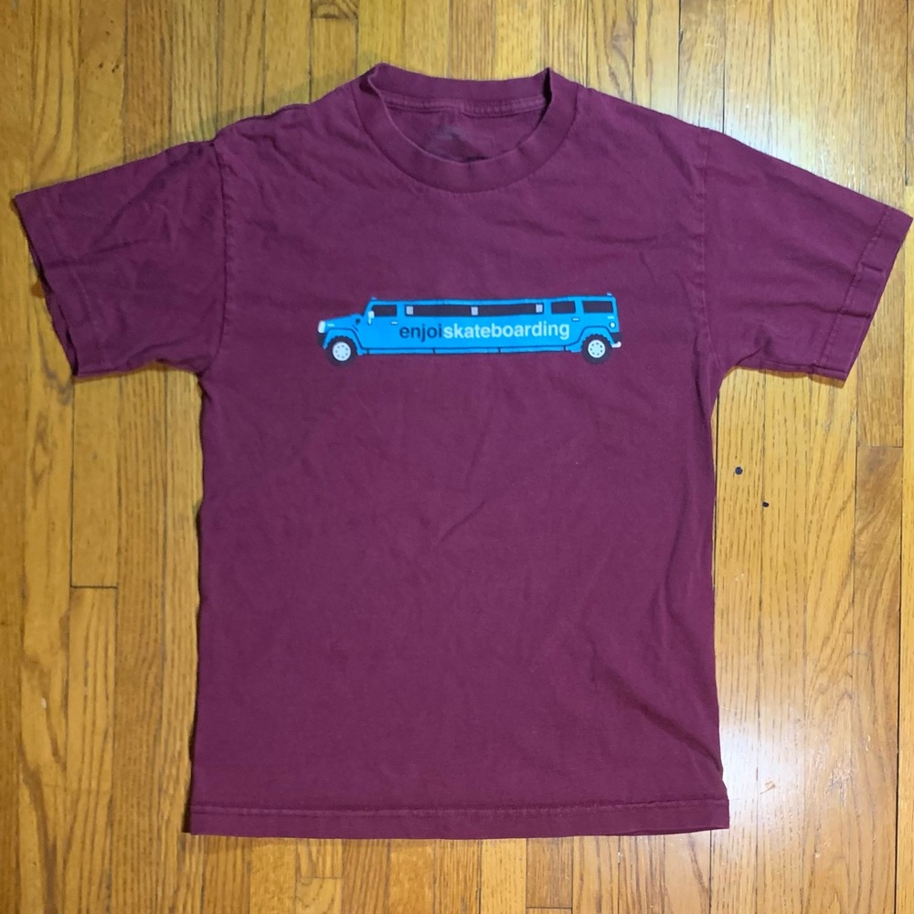 Maroon Enjoi skateboarding shirt